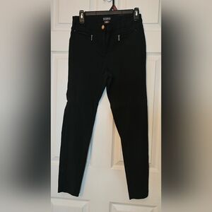 Soho Apparel Black Pull-On Ankle Pants with Zipper Detail - Size 10P